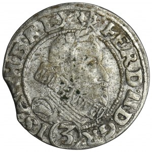 Silesia, Habsburg rule, Ferdinand II, 3 Kreuzer Breslau 1631 HR - UNLISTED