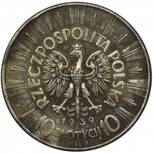 Piłsudski, 10 złotych 1939 - FAŁSZERSTWO Z EPOKI