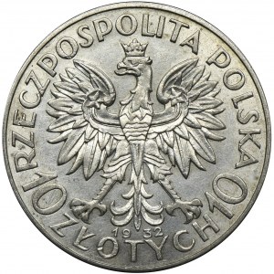 Głowa Kobiety, 10 złotych Londyn 1932