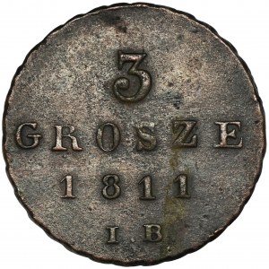 Duchy of Warsaw, 3 Groschen Warsaw 1811 IB