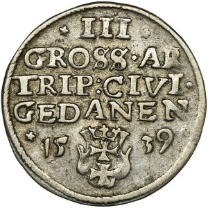 Sigismund I the Old, 3 Groschen Danzig 1539 - PRVS