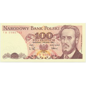 100 złotych 1988 - TB - przejściowa seria