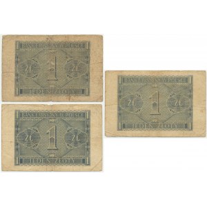 1 złoty 1940 - A, C, D - (3 szt.)