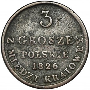 Polish Kingdom, 3 groschen Warsaw 1826 IB