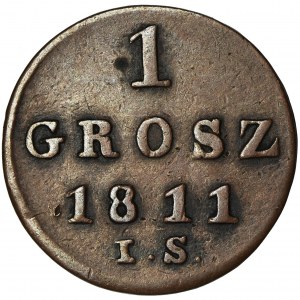 Księstwo Warszawskie, 1 grosz Warszawa 1811 IS