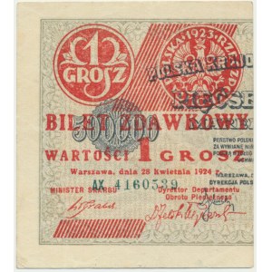 1 grosz 1924 - AX - lewa połowa -