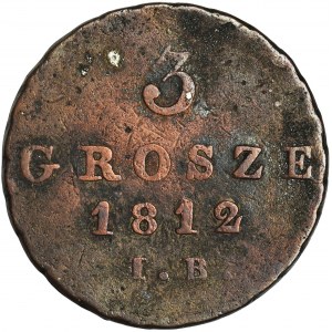 Duchy of Warsaw, 3 groschen Warsaw 1812 IB