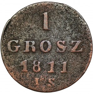 Księstwo Warszawskie, 1 grosz Warszawa 1811 IS