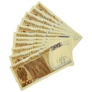 Zestaw banknotów PRL, 500 złotych 1982 (11 szt.)