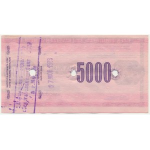 Czek podróżniczy NBP, 5.000 złotych 1989 - skasowany -