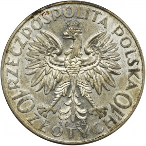 Głowa Kobiety, 10 złotych Warszawa 1933