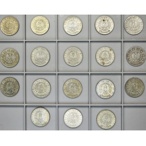 Zestaw, Piłsudski 5 złotych 1934-1936 (18 szt.)