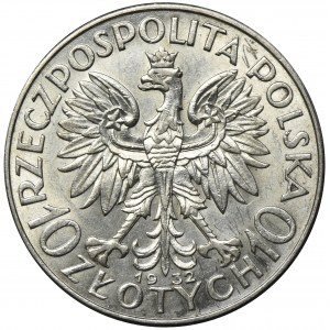 Głowa Kobiety, 10 złotych Londyn 1932