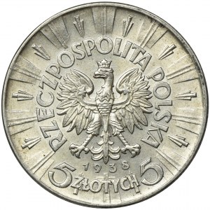 Piłsudski, 5 złotych 1938