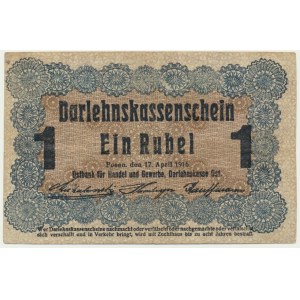 Posen, 1 Ruble 1916 - short clause (P3d) -