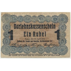 Posen, 1 Ruble 1916 - short clause (P3d) -