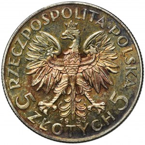 Głowa Kobiety, 5 złotych Warszawa 1933