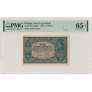 1/2 marki 1920 - PMG 65 EPQ