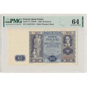 20 złotych 1936 - AJ - PMG 64