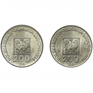 Zestaw, 200 złotych 1974 XXX LAT PRL (2 szt.)