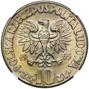 10 złotych 1965 Kopernik - NGC MS66