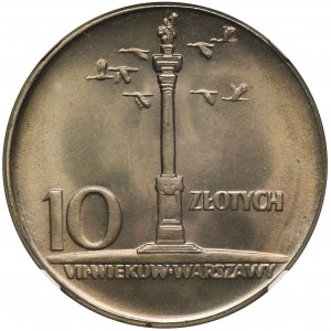 10 złotych 1965 Duża Kolumna - NGC MS66