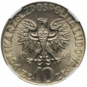 10 złotych 1969 Kopernik - NGC MS66