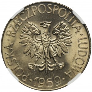 10 złotych 1969 Kościuszko - NGC MS66