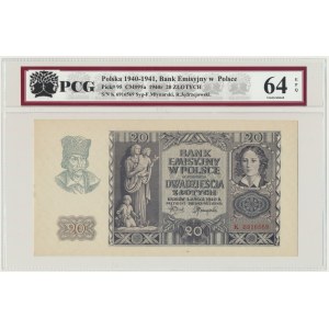 20 złotych 1940 - K - PCG 64 EPQ - rzadsza seria