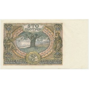 100 złotych 1934 - Ser. AV. - znw. dwie kreski na górnym marginesie -