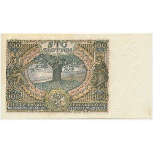 100 złotych 1934 - Ser. BM. - znw. kreski na dolnym marginesie -