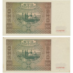 100 złotych 1941 - D - kolejne numery (2 szt.)