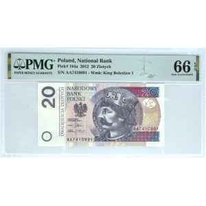 20 złotych 2012 - AA - PMG 66 EPQ