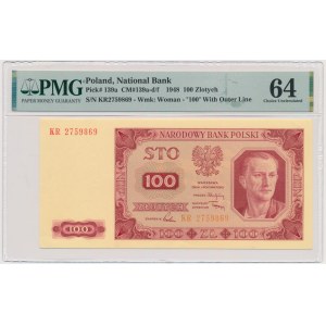 100 złotych 1948 - KR - PMG 64