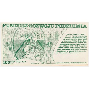 Solidarność, cegiełka na 100 złotych 1985 - S. Rowecki Grot -