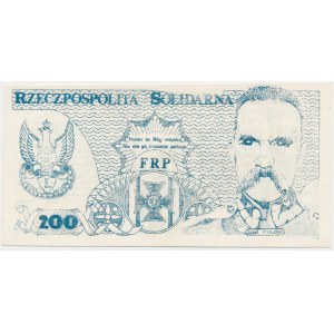 Solidarność, cegiełka 200 złotych 1985 - J. Piłsudski -