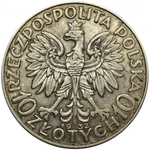 Głowa Kobiety, 10 złotych Londyn 1932