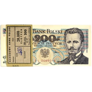 Paczka bankowa 200 złotych 1988 - EL - (100 szt.)