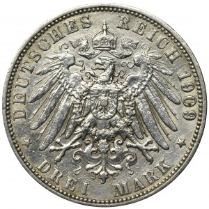 Germany, Hamburg, 3 Mark 1909 J