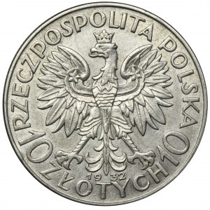 Głowa Kobiety, 10 złotych Londyn 1932