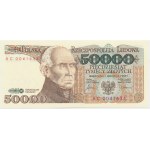 50.000 złotych 1989 - AC - ciekawy destrukt