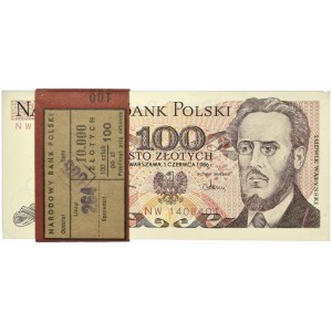 Paczka bankowa 100 złotych 1986 - NW - (100 szt.)