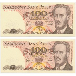 Zestaw, 100 złotych 1976 - AZ - (2 szt.)