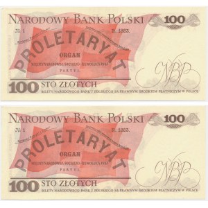 Zestaw, 100 złotych 1976 - AZ - (2 szt.)
