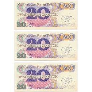 Zestaw, 20 złotych 1982 - A - (3 szt.)