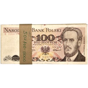Zestaw, 100 złotych 1975 (45 szt.) - rzadsze serie