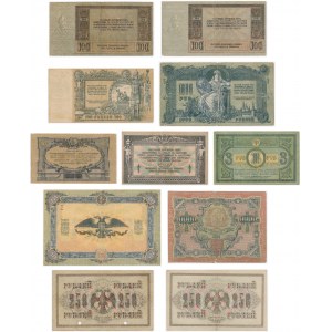 Rosja, zestaw 3-10.000 rubli 1917/19 (10 szt.)