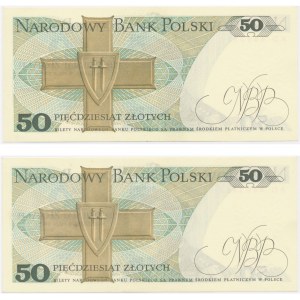 Zestaw banknotów PRL, 50 złotych 1975 (2 szt.)