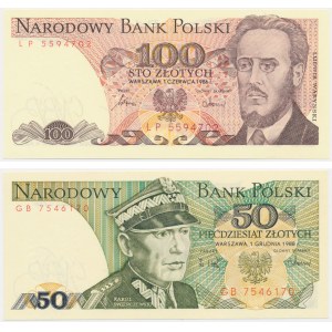 Zestaw banknotów PRL, 50-100 złotych 1986/88 - (2 szt.)