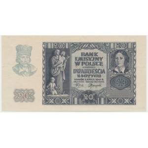 20 złotych 1940 - bez oznaczenia serii i numeracji -